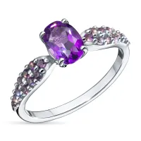 Кольцо из серебра с аметистами э0607кц01260382