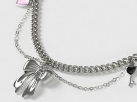 Ожерелье с подвесками для девочек, Серебряный