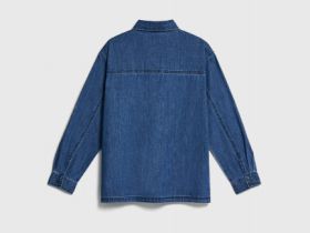 Рубашка джинсовая с карманом для мальчиков, Синий