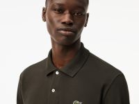 Мужское поло Lacoste L.13.12 классического кроя с длинным рукавом