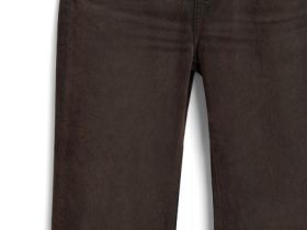 Прямые джинсы с велюровым покрытием, Коричневый