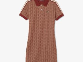 Женское облегающее платье-поло Lacoste с монограммой