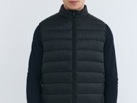 Ультралёгкий жилет с воротником-стойкой, Черный