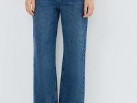 Широкие джинсы с высокой посадкой, Синий