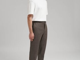 Брюки полуприлегающего кроя со льном