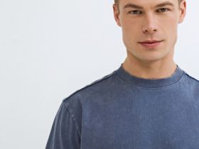 Футболка с текстовым принтом, Синий