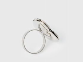 Кольцо-локет в форме сердца, Серебряный