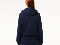Женская флисовая толстовка Lacoste с капюшоном на молнии