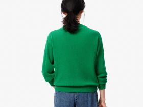 Женский шерстяной свитер Lacoste с круглым вырезом