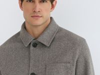 Куртка из пальтовой ткани с накладными карманами, Бежевый