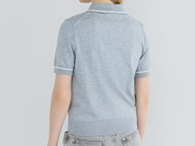 Базовый джемпер поло с коротким рукавом, Серый