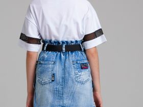 Юбка текстильная джинсовая для девочек