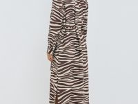 Платье-рубашка с поясом, Бежевый