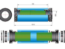 Каретка FSA MegaExo24 - Hollowtech II MTB 7100/100/Di2 gnn (черный / зеленый)