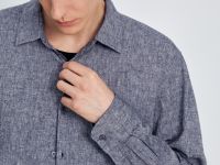 Рубашка из льна с длинным рукавом