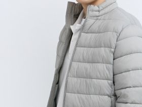 Утеплённая лёгкая куртка с воротником-стойкой, Бежевый