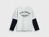 Лонгслив с принтом для мальчиков, Бежевый