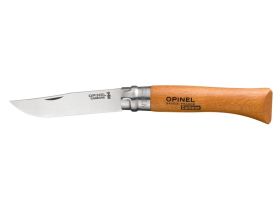 Нож Opinel №10 Carbon, углеродистая сталь, традиционный складной нож, рукоять бук