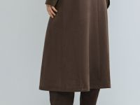 Юбка миди из искусственной замши, Коричневый