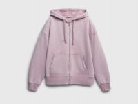 Толстовка на молнии с эффектом стирки, Розовый
