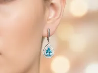 Серьги из белого золота с топазами э4771сг09251301