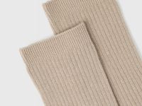 Носки в рубчик с люрексом, Бежевый