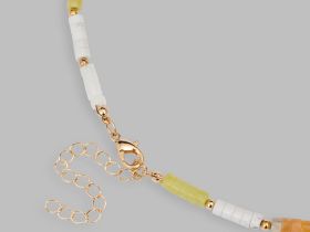 Колье из натуральных камней с жемчугом