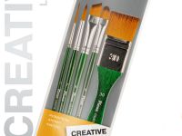 Набор кистей синтетика Pinax "CREATIVE" АССОРТИ с флейцем 5 шт