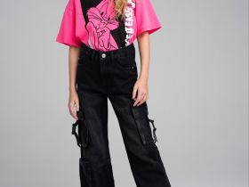 Брюки текстильные джинсовые для девочек