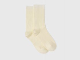 Носки в рубчик с содержанием вискозы, Желтый