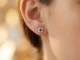 Пусеты из белого золота с сапфирами э4758пс11171600