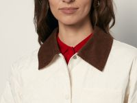 Утепленная куртка с вельветовым воротником