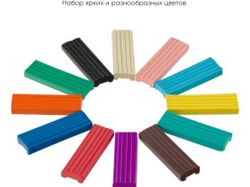 Набор пластилина Гамма "Юный художник" 12 цветов, 168 г, со стеком, картон. упаковка