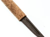 Кованый нож Северный малый, сталь дамаск, карельская береза