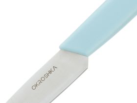 Нож кухонный для овощей Okroshka Salad 8 см, сталь 5cr15mov, рукоять пластик, голубой
