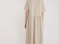 Платье макси из хлопкового джерси, Бежевый