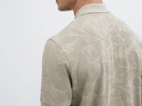 Поло с растительным принтом, Бежевый