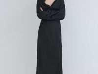 Атласная юбка миди А-силуэта, Черный