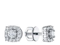 Пусеты из белого золота с бриллиантами э4701пс12200951