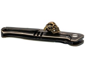 Бусина темлячная "Череп с пистолетом", латунь