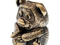 Бусина для темляка Мишка с мёдом, латунь