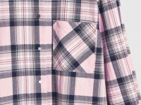 Рубашка в клетку из хлопка, Розовый