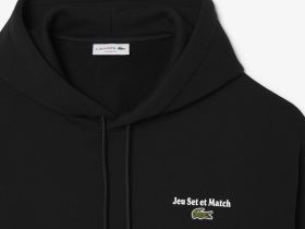 Мужская флисовая толстовка-худи Lacoste свободного кроя