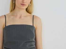 Платье-бюстье со съёмными бретелями, Серый