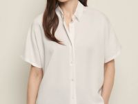 Блузка из тенселя с коротким рукавом