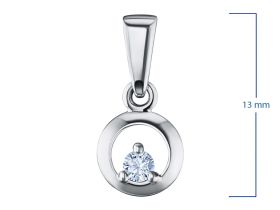 Классическая подвеска из серебра с бриллиантом э0601пд06159500