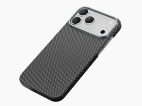 Чехол-накладка Keephone Kevlar Norra MagSafe для Apple iPhone 17 Pro Max кевлар (арамид) шахматное плетение черно-серый