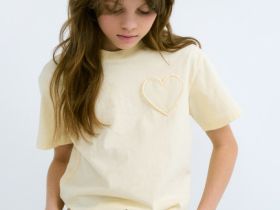 Футболка с аппликацией для девочек, Желтый