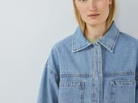 Джинсовая куртка-рубашка, Голубой
