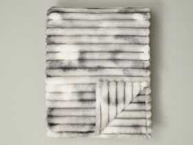 Плед Soft strip, серо-белый